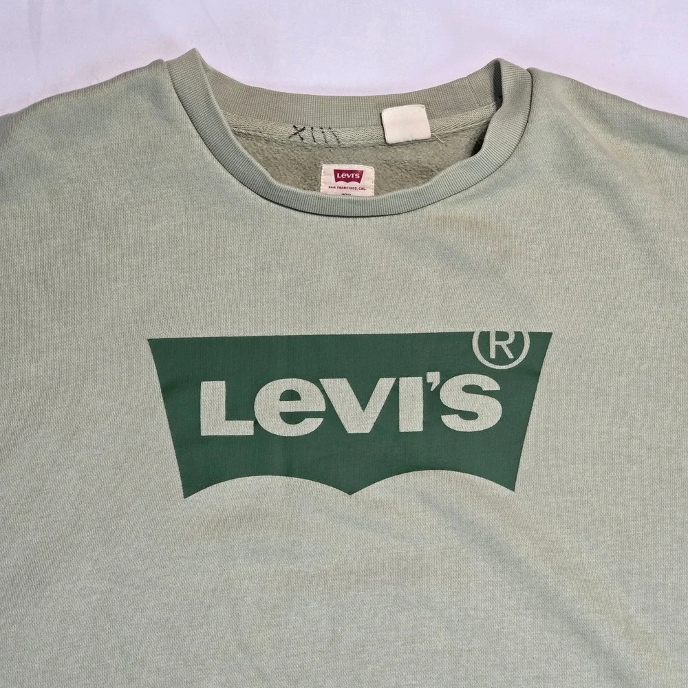 Levis Mens 3XL Sage Green Batwing Logo Crewneck Sweatshirt‎ 38796-0052